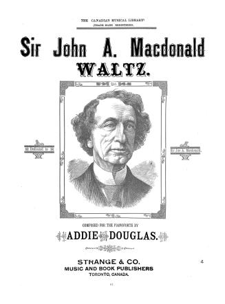 Cover features: title and composition information; central drawing of John A. MacDonald. (black ...