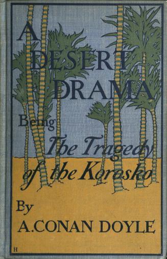 Blue cloth binding and cover with illustration of palm trees and sand. Title written in navy bl ...