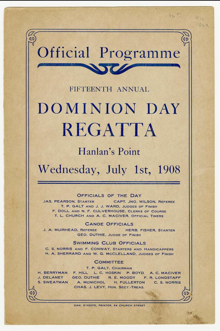 Fifteenth Annual Dominion Day Regatta