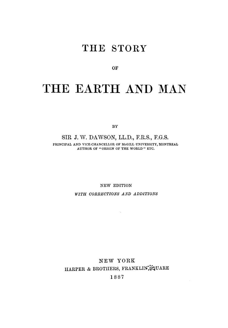 The story of the earth and man