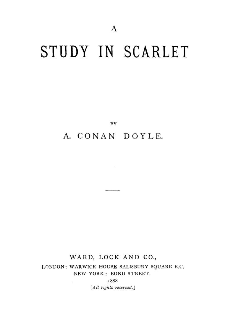 A study in scarlet