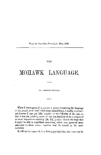 The Mohawk language