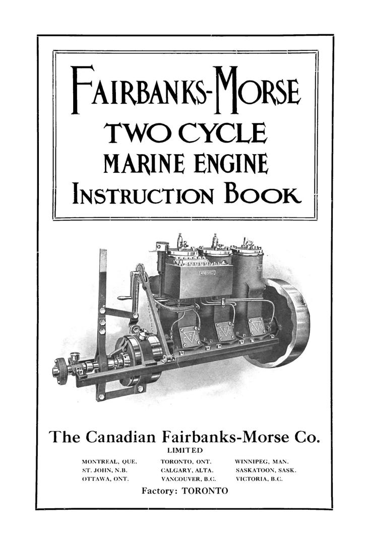 Image of an engine with text in varied font type above and below image, within a line frame