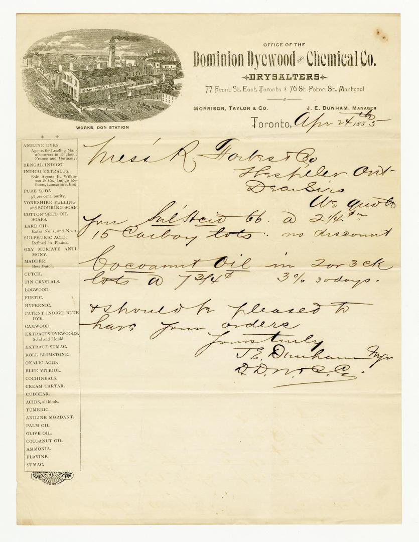 Office of the Dominion Dyewood and Chemical Co. (3 items)