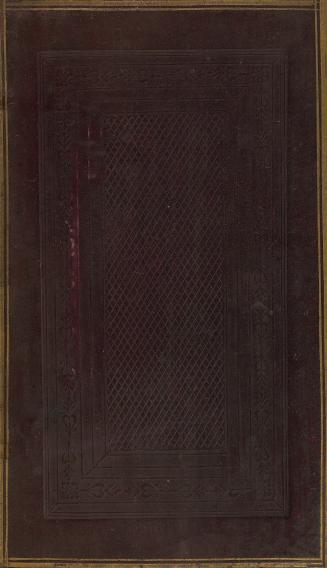 book cover: brown leather with gilded edges