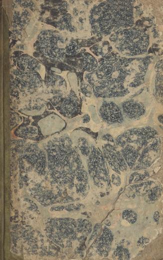 book cover: marbled paper with green spine